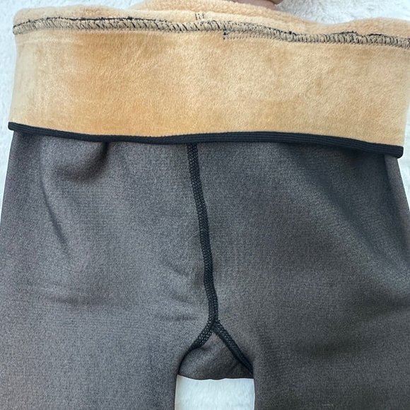 2 Premium Fleece Lined Warm Winter Tights 220g Thick Women +Size Black - Picture 3 of 9